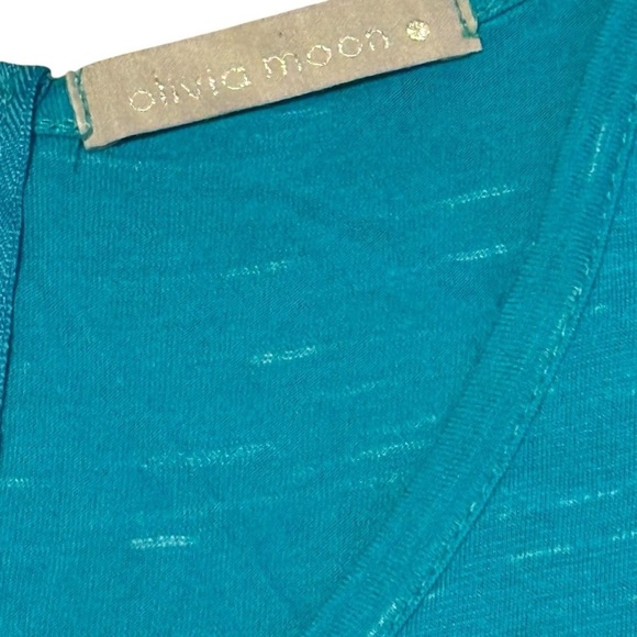 Olivia Moon Blue Asymmetrical Tank Top - Picture 3 of 7